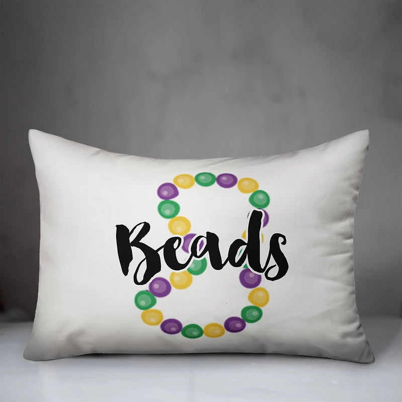 Beads & Bling Mardi Gras Throw Pillow