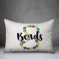 Beads & Bling Mardi Gras Throw Pillow