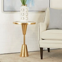 Gold Metal Contemporary Accent Table, 16" x 16" x 24"