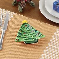 6" Ornament & Tree Ceramic Trinket Tray Set