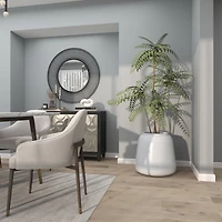 20" White Modern Wide Floor Vase