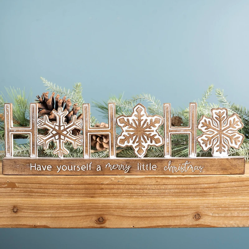 14.75" Ho Ho Ho Merry Little Christmas Tabletop Décor Set