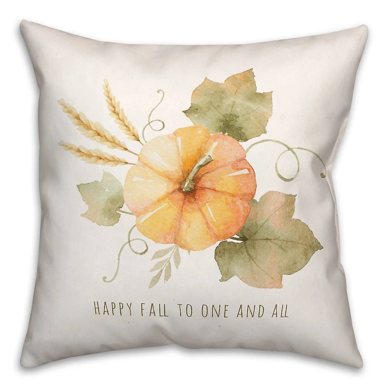 Happy Fall Pumpkin Throw Pillow