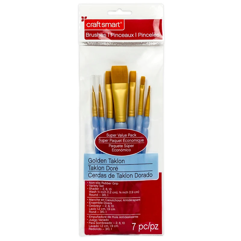 9 Pack: Golden Taklon Variety Brush Set by Craft Smart®