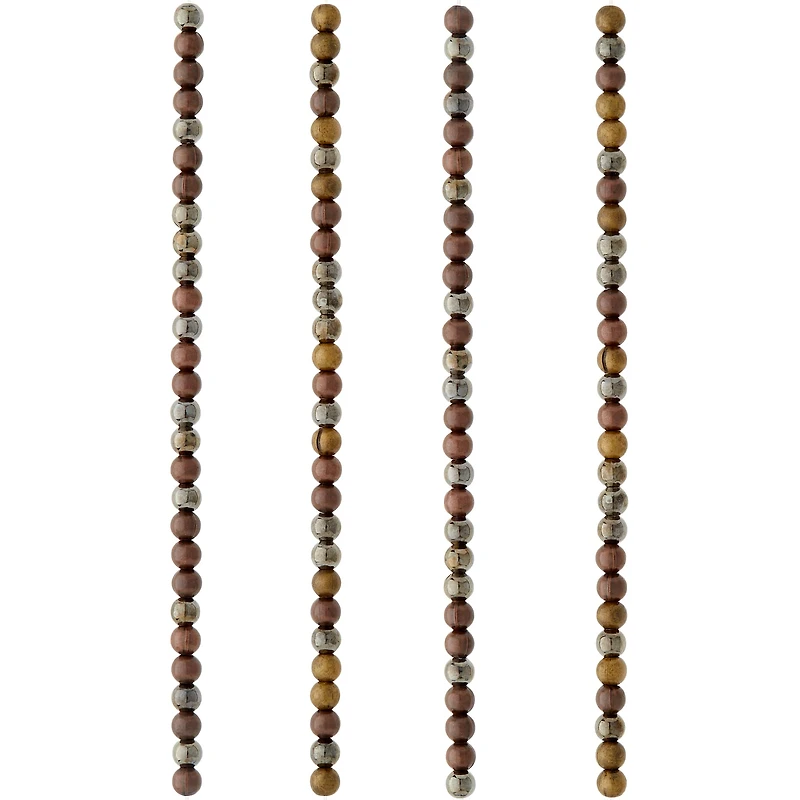 12 Pack: Metallic Mix Metal Round Beads, 3.5mm by Bead Landing™