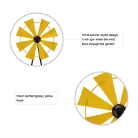 Glitzhome® 3.5ft Yellow Metal Wind Spinner Yard Stake