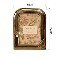 Flora Bunda® 5" x 7" Gold Butterfly Ceramic Frame