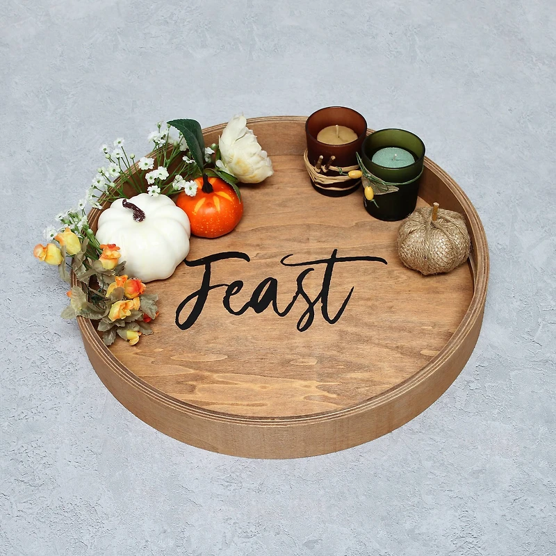 Elegant Designs™ 13.8" Round Feast Serving Tray with Handles