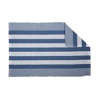 DII® French Blue Cabana Stripe Recycled Yarn Rug, 2ft. x 3ft.
