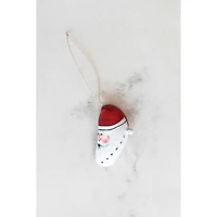 Hello Honey® 4" White & Red Hand-Painted Abalone Shell Santa Ornament