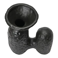 Hello Honey® 8" Matte Black Textured Stoneware Sculptural Vase