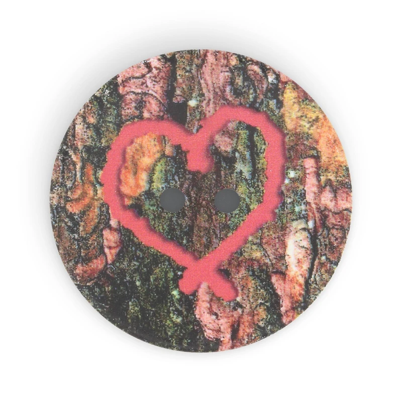 Dritz® 30mm Red Sustainable Coconut Round Heart Button, 3ct.