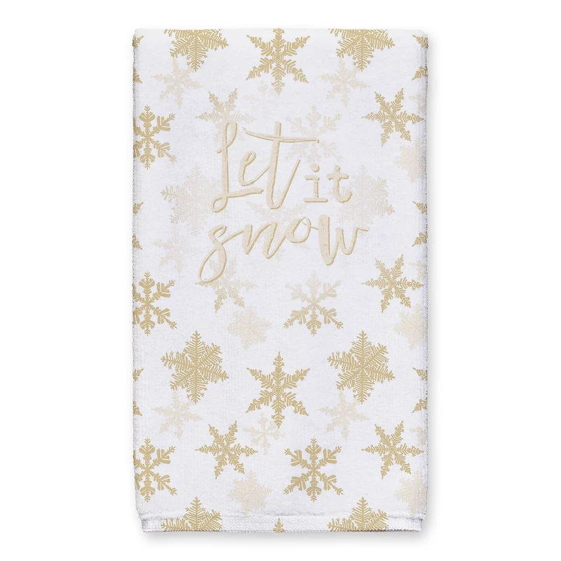 Cream Snowflake Tea Towel Set