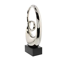 21" Silver Modern Abstract Sculpture