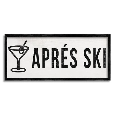 Stupell Industries Après Ski Phrase Martini Glass with Olive Framed Wall Art