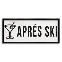 Stupell Industries Après Ski Phrase Martini Glass with Olive Framed Wall Art
