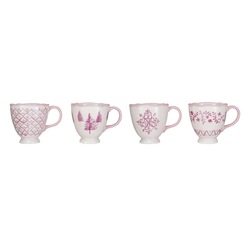 Hello Honey® 12oz. Pink & Cream Stoneware Teacup Set