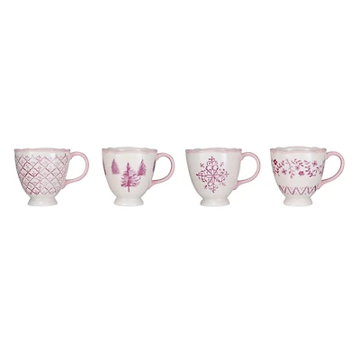 Hello Honey® 12oz. Pink & Cream Stoneware Teacup Set