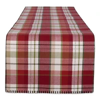 Mountain Trail Plaid Reversible Embellished Table Runner 14" x 108"