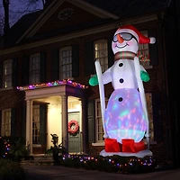 Glitzhome® 20FT Giant Lighted Inflatable Disco Skiing Snowman