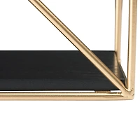 Hello Honey® Wood & Metal Gold Crescent Wall Shelf