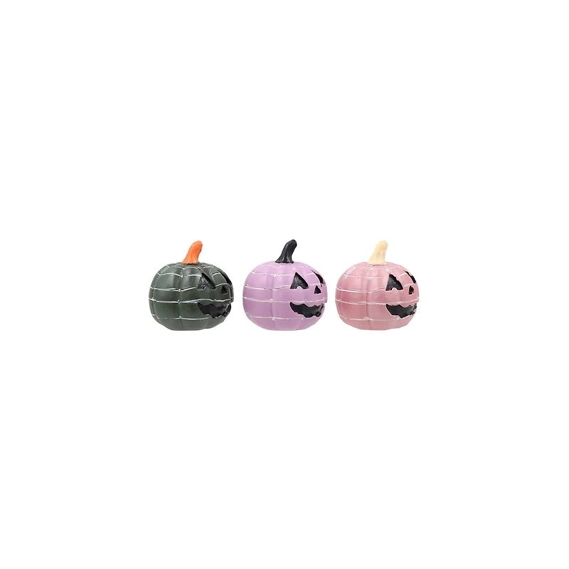 Mini Pink, Black & Lavender Striped Jack-o'-Lantern Set by Ashland®
