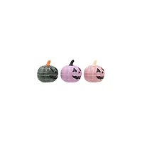 Mini Pink, Black & Lavender Striped Jack-o'-Lantern Set by Ashland®
