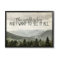 Stupell Industries See It All Phrase Forest Tree Mountain Range in Frame Wall Art