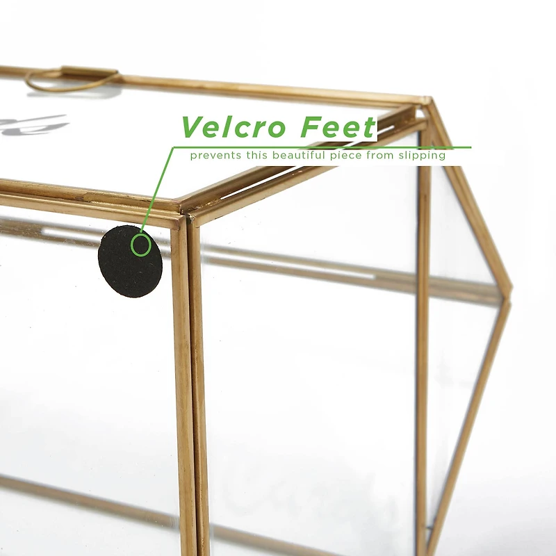 Mind Reader Clear Glass Card Box