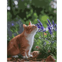 16" x 20" Cat with Lavender Paint-by-Number Kit by Artist's Loft®
