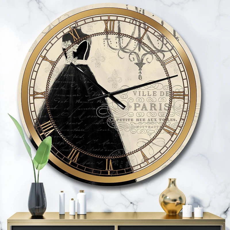 Designart 'French Chandeliers Couture Iv Glam Wall Clock