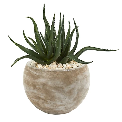17" Aloe Succulent Artificial Plant in Sand Colored Planter