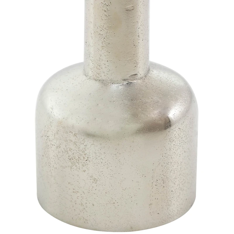 Silver Aluminum Taper Candle Holder with Rounded Bases Set