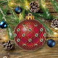 Wonderland Crafts Red & Green Ornament Cross-Stitch Kit