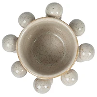 Hello Honey® 4.25" Speckled Cream Round Stoneware Planter with Orbs