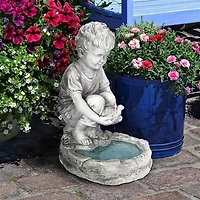 Design Toscano 16" Tommy at the Turtle Pond Little Boy Statue