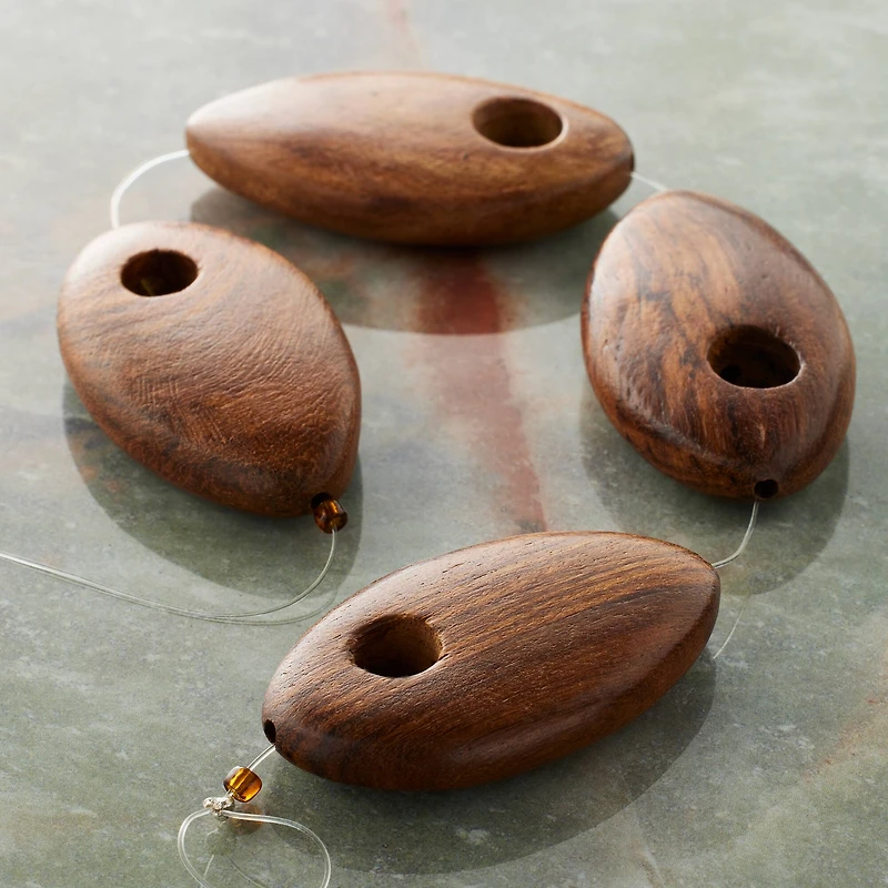 Brown Wood Teardrop Beads by Bead Landing®