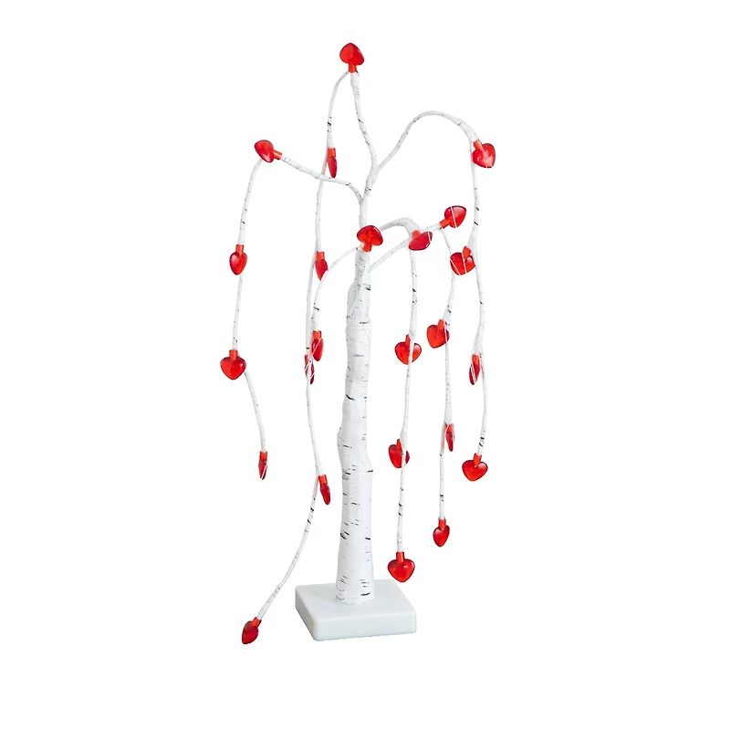 2ft. Pre-Lit Artificial Valentine's Day Willow Tree with 24 Heart Shaped LED Lights