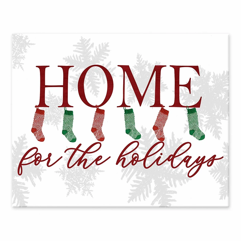 Home For Holidays Stockings Tabletop Canvas