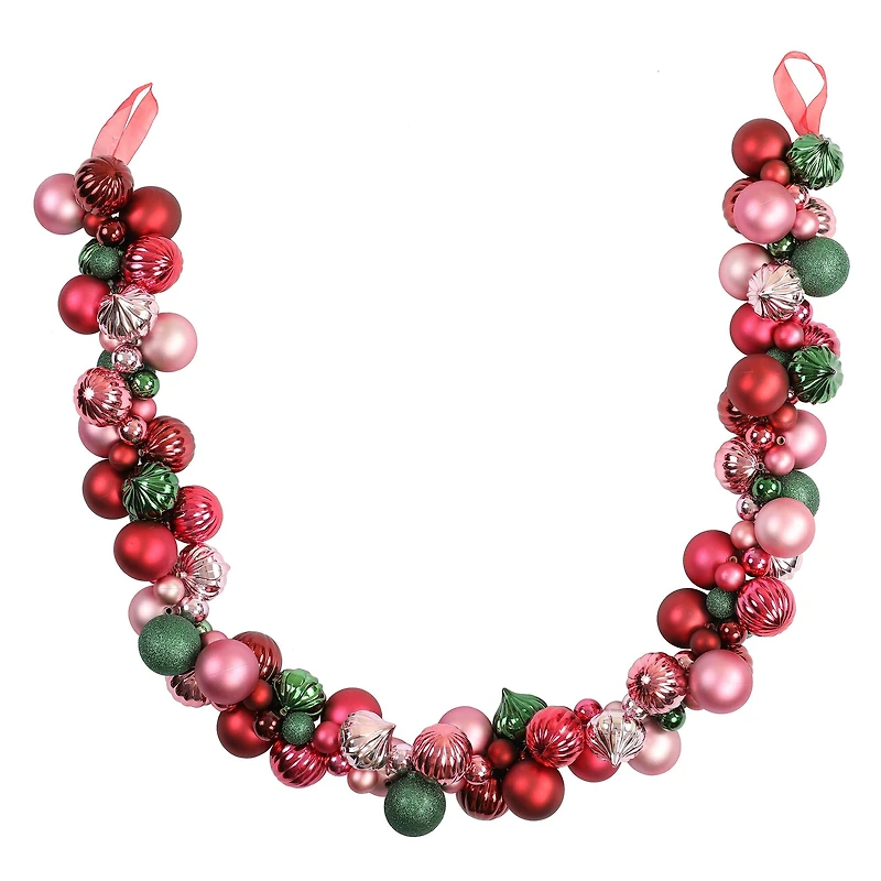 6ft. Burgundy & Green Shatterproof Ball Ornament Garland by Ashland®