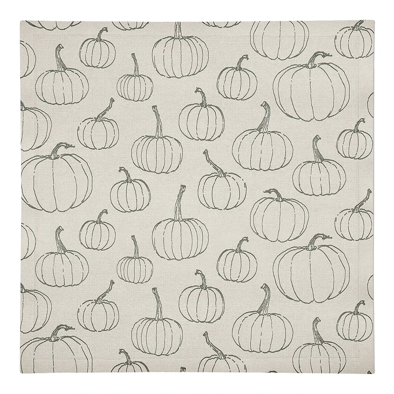 White Pumpkin Pattern Cotton Twill Napkin