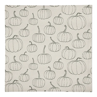 White Pumpkin Pattern Cotton Twill Napkin
