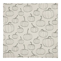 White Pumpkin Pattern Cotton Twill Napkin