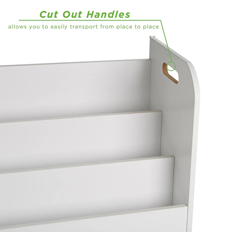 Mind Reader 2-Tier Kid's White Storage Shelf Unit