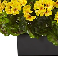 13" Yellow Geranium in Rectangular Planter