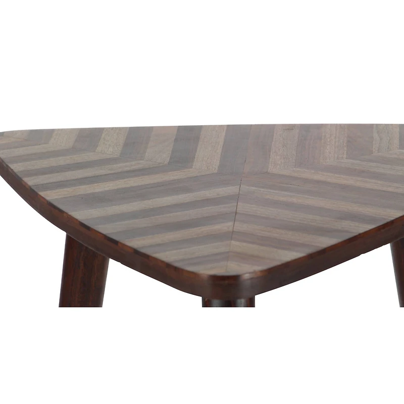 Dark Brown Mango Wood Modern Accent Table