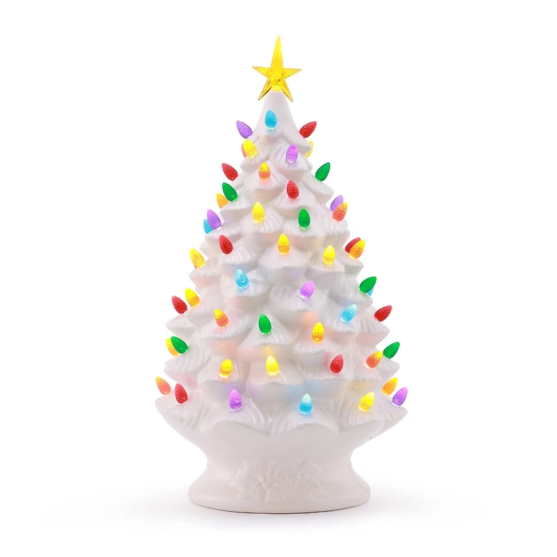 24" Lit Nostalgic Christmas Tree