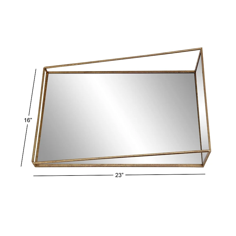 Gold Metal Industrial Wall Mirror, 3ct.