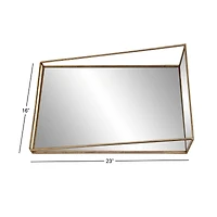 Gold Metal Industrial Wall Mirror, 3ct.