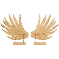 18" Gold Bird Wing Tabletop Sculpture Set